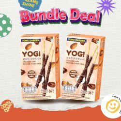 โยกี้ บิสกิตแท่งเคลือบครีมรสช็อกโกแลตและอัลมอนด์ 36 กรัม (Bundle Deal 2 ซอง 39 บาท)