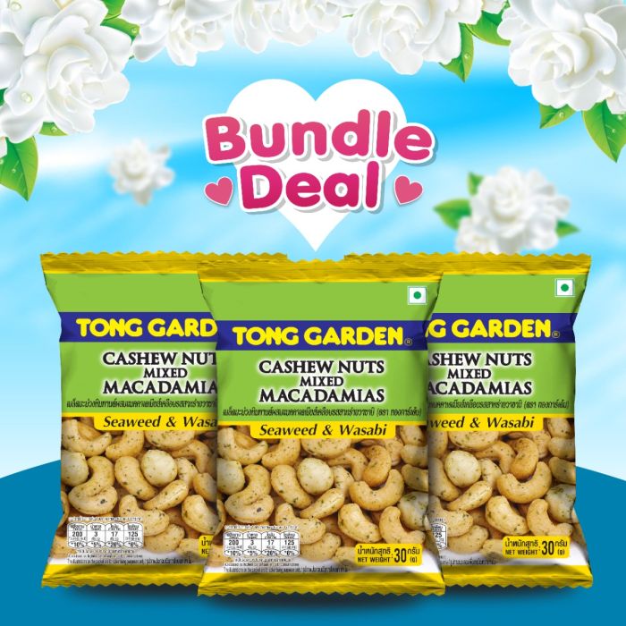 Seaweed And Wasabi Cashew Nuts Mixed Macadamia Tong Garden Thailand