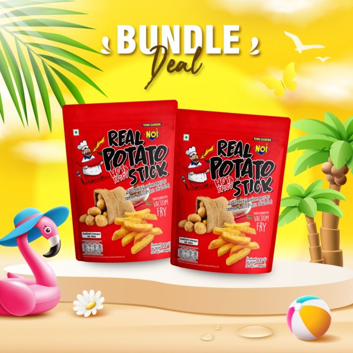 มันฝรั่งแท้ชนิดแท่งทอดกรอบรสฮอตแอนด์สไปซี่ 100 กรัม (Bundle Deal 2 ซอง 100 บาท)